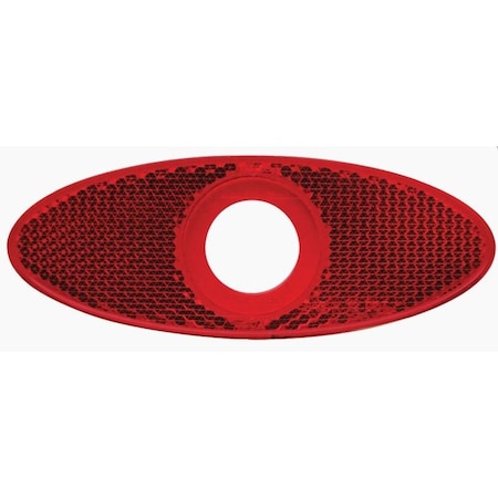Optronics Red Oval Reflector For 3/4 Lights, Self Adhesive A11RXB